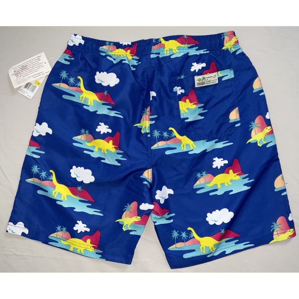 NWT Men's U.S. Surf Club Oahu, Hawaii Dinosaur Lined Swim Trunks - Medium - Picture 5 of 7